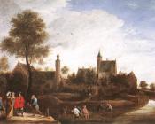 小大卫 特尼尔斯 : A View Of Het Sterckshof Near Antwerp